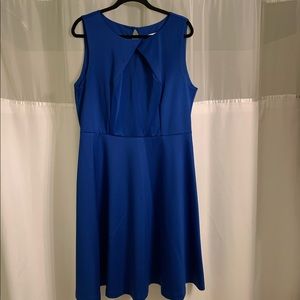 Sleeveless blue cocktail dress